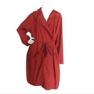 Eileen Fisher Orange Long Hooded Jacket